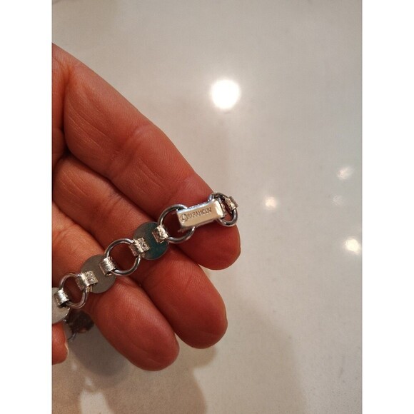 Vintage SARAH COVENTRY COV Silver Tone Link Bracelet 7” Etched Floral - Picture 5 of 6